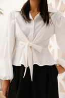 PLAIN WRAP BLOUSE -OFFWHITE