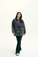 CARGO DENIM JACKET -BLACK