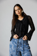 LACE MUSE BLOUSE -BLACK
