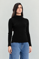 ESSENTIAL RIBBED TOP -BLACK