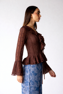 LACE MUSE BLOUSE -BROWN