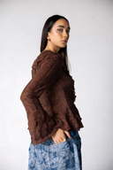 LACE MUSE BLOUSE -BROWN