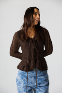 LACE MUSE BLOUSE -BROWN