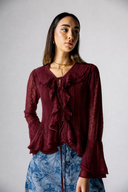 LACE MUSE BLOUSE -MAROON