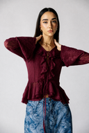 LACE MUSE BLOUSE -MAROON