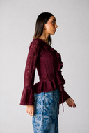 LACE MUSE BLOUSE -MAROON