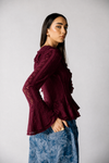 Lace Muse Blouse -MAROON