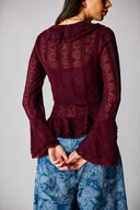 LACE MUSE BLOUSE -MAROON