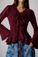 LACE MUSE BLOUSE -MAROON