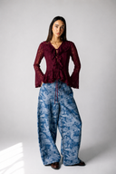 LACE MUSE BLOUSE -MAROON