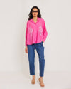 CRINKLE OVERSIZED SHIRT-FUCHIA