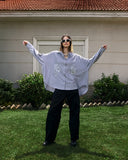 CRINKLE OVERSIZED SHIRT-GRAY