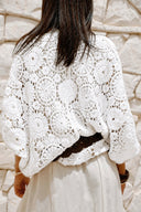 CROCHET OVERSIZED BLOUSE -OFF WHITE