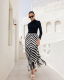CROCHET SKIRT -BLACK&WHITE