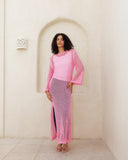 CUTWORK DRESS-PINK