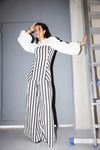 STRIPED CORSET CUP - WHITE