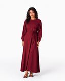 SOFT SILHOUETTE DRESS -MAROON