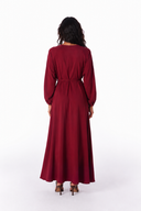 SOFT SILHOUETTE DRESS -MAROON