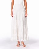 EMBROIDERY CHIFFON SKIRT -OFF WHITE