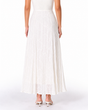 EMBROIDERY CHIFFON SKIRT -OFF WHITE