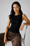 FULL LINED SLEEVELESS BASIC TOP - BLACK