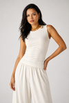 FULL LINED SLEEVELESS BASIC TOP -OFF WHITE