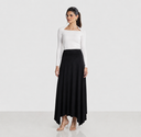 HIGH LOW SKIRT -BLACK