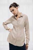 FITTED PURE LINEN SHIRT -Beige
