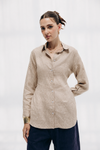 FITTED PURE LINEN SHIRT -Beige