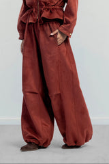 BALLOON SUEDE PANTS -HAVAN
