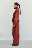 DRAWSTRING SUEDE JACKET -OLIVE