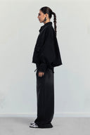 OVERSIZED DENIM JACKET -BLACK
