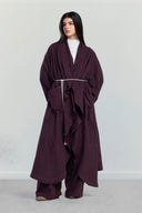 TENCEL DRAPED CARDIGAN -MAROON