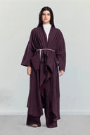 TENCEL DRAPED CARDIGAN -MAROON