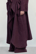 TENCEL DRAPED CARDIGAN -MAROON