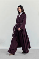 TENCEL DRAPED CARDIGAN -MAROON