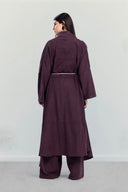 TENCEL DRAPED CARDIGAN -MAROON