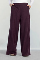 WIDE-LEG TENCEL PANTS -MAROON