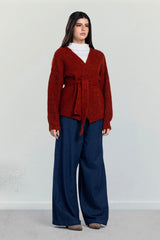 BELTED KNIT CARDIGAN -HAVAN