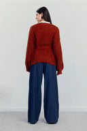 BELTED KNIT CARDIGAN -HAVAN