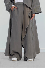 WIDE-LEG TENCEL PANTS -OLIVE