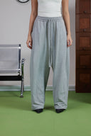 STRAIGHT-LEG PINTUCK PANTS -GRAY