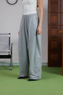 STRAIGHT-LEG PINTUCK PANTS -GRAY