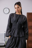 MIRA BLOUSE -DARK GRAY