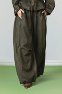 BALLOON SUEDE PANTS -OLIVE