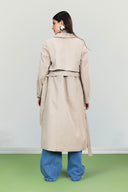 Belted Utility Trench Coat -Beige