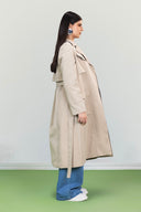 Belted Utility Trench Coat -Beige
