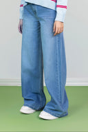 HIGH WAIST DENIM PANTS -LIGHT BLUE
