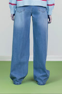 HIGH WAIST DENIM PANTS -LIGHT BLUE