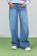 HIGH WAIST DENIM PANTS -LIGHT BLUE